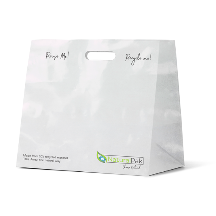 Picture of NaturalPak Brand - Recyclable White Plastic Takeaway Bags