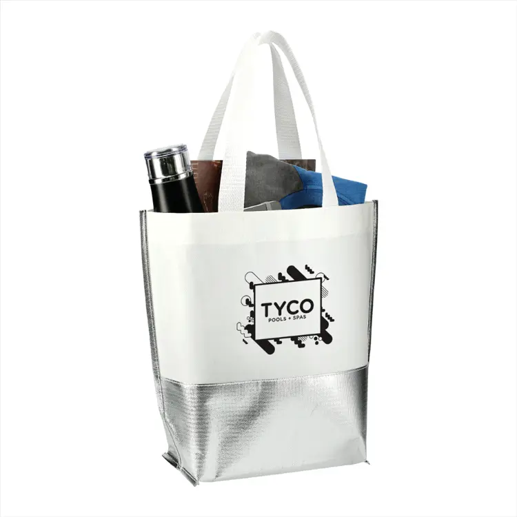 Picture of Large Laminated Metallic Bottom Tote