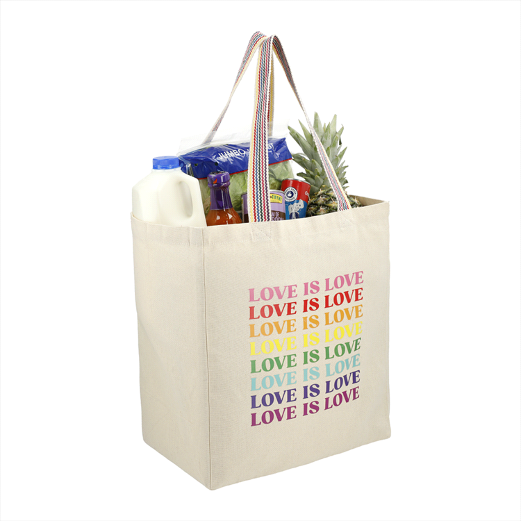 Picture of Rainbow Recycled 8oz Cotton Grocery Tote