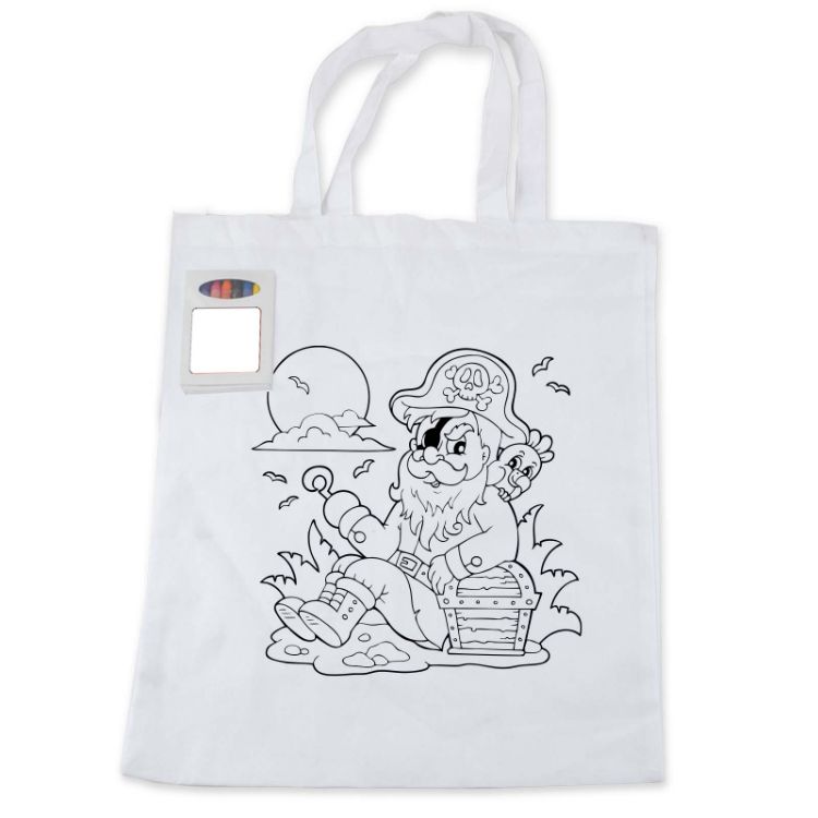 Picture of Colouring Short Handle Cotton Bag & Crayons