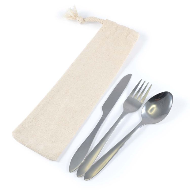 Picture of Banquet Cutlery Set in Calico Pouch