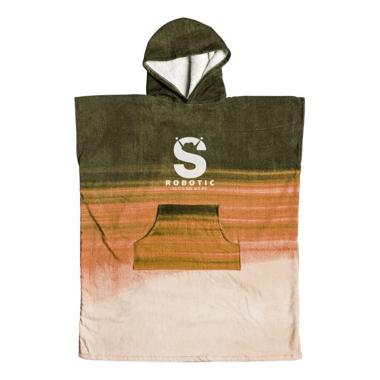 Picture of 100%Cotton Sublimation Hoody Towel Surf Poncho