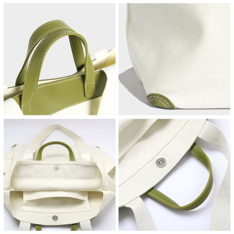 Picture of Canvas Bag With Leather Handle
